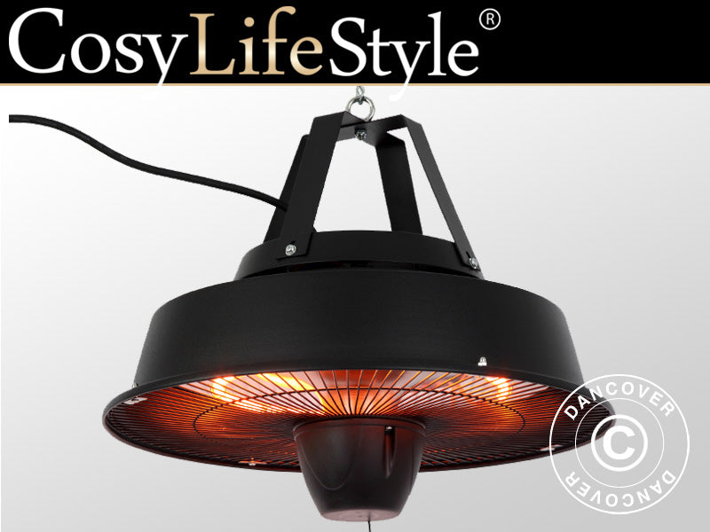 Terrassevarmer, varmelampe med karbon Irabu, 1500W, Sort