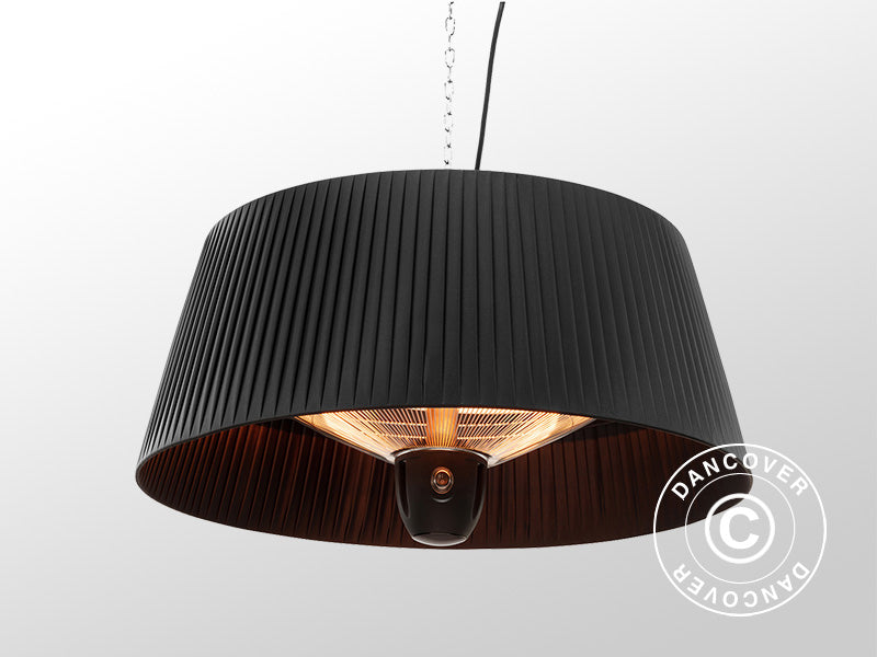 Terrassevarmer, varmelampe med halogen IKEMA m/fjernbetjening, 1500W, Sort