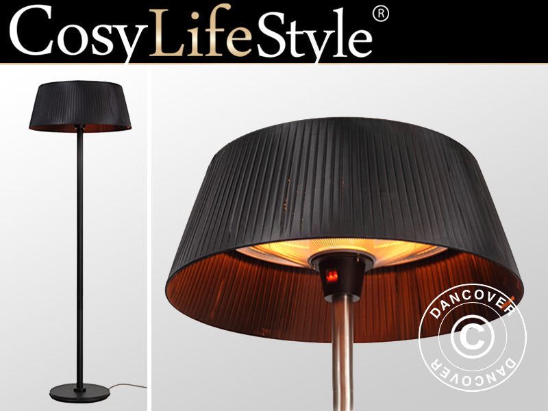 Terrassevarmer IKEMA, fritstående med halogen, 2000W, Sort