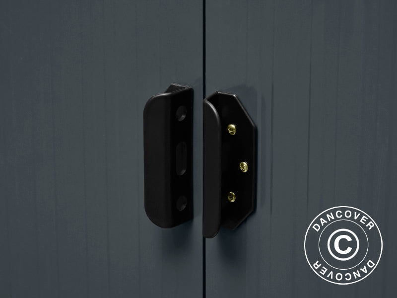 Redskabsskur m/ovenlys, 2,38x1,93x2,03m, 4,59m², Antracit/Hvid