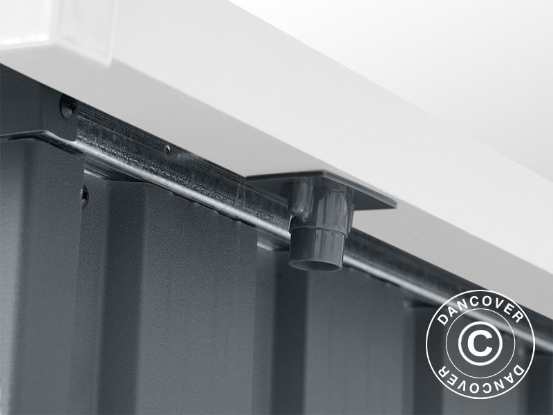 Redskabsskur m/ovenlys, 2,38x1,93x2,03m, 4,59m², Antracit/Hvid