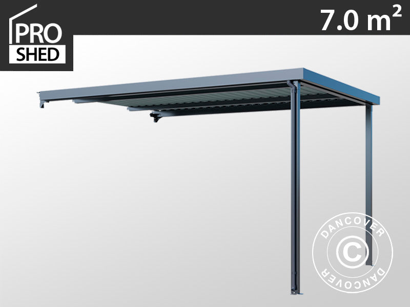 Udhæng t/redskabsskur med ovenlys, 2,86x2,45x2,26m, 7m², Antracit