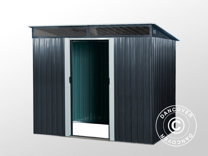 Redskabsskur med ovenlys 2,38x1,74x1,96m, 4,14m², ProShed®, Antracit/Hvid