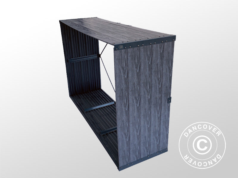 Brændeskur, højbed, GPPS, 1,5x0,5x1m, 0,75m², Grå KUN
2 STK. TILBAGE