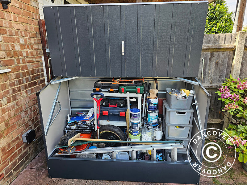 Cykelskur, Bicycle Storage Box, Trimetals, 1,96x0,89x1,33m, 1,74m², Antracit