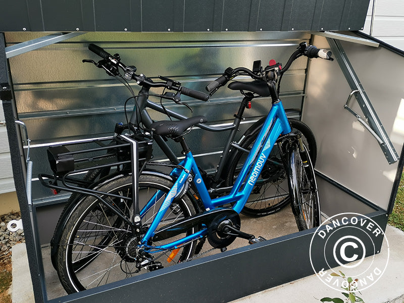 Cykelskur, Bicycle Storage Box, Trimetals, 1,96x0,89x1,33m, 1,74m², Antracit