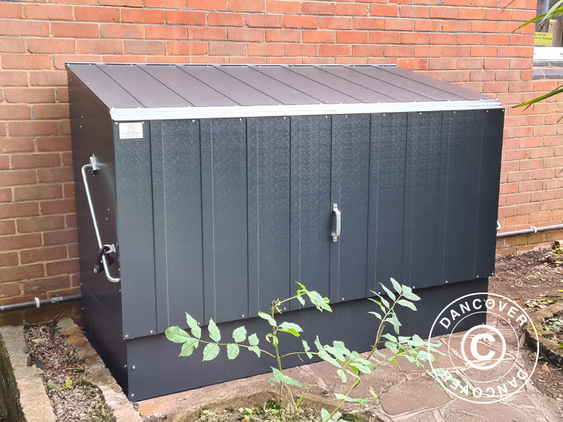 Cykelskur, Bicycle Storage Box, Trimetals, 1,96x0,89x1,33m, 1,74m², Antracit