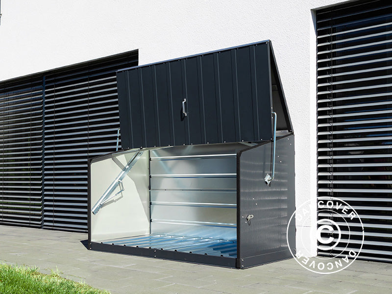 Redskabsskur, opbevaringsboks, Storeguard, Trimetals, 1,96x0,89x1,13m, 1,74m², Antracit