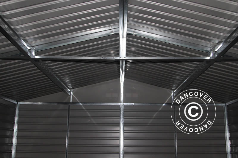 Redskabsskur 3,4x3,82x2,05m, 12,99m², ProShed®, Aluminium Grå