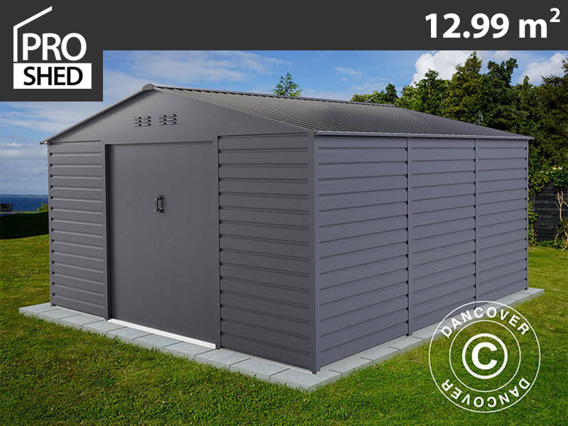 Redskabsskur 3,4x3,82x2,05m, 12,99m², ProShed®, Antracit
