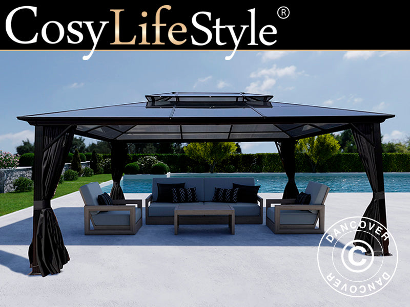 Gazebo Santa Ana Alu+ 3,65x4,85m Black (YS1029)