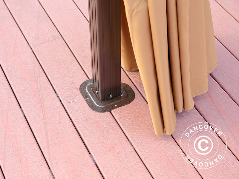 Pavillon San Jose m/sidevægge og myggenet, 3x4m, Brun