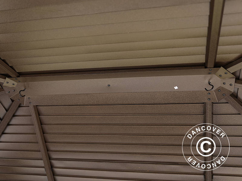 Pavillon San Luis Alu+ m/sidevægge og myggenet, 3x4m, Brun