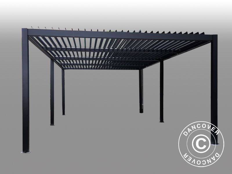Bioklimatisk pergola pavillon San Pablo Alu+, 3x5,8m, Sort