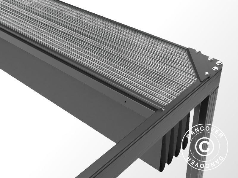Pergola pavillon San Fernando, 4x4m, Sort/Mørkegrå