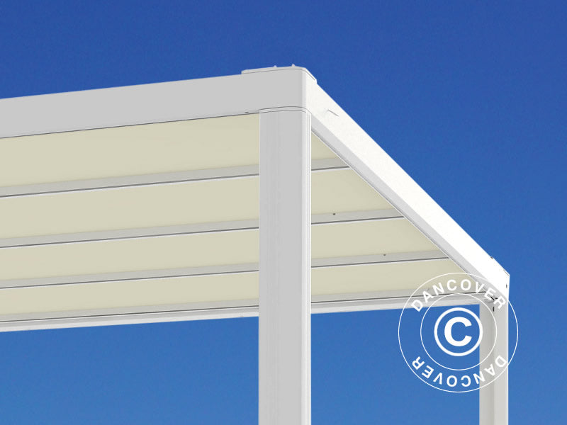 Pergola pavillon San Fernando, 4x3m, Hvid/Beige