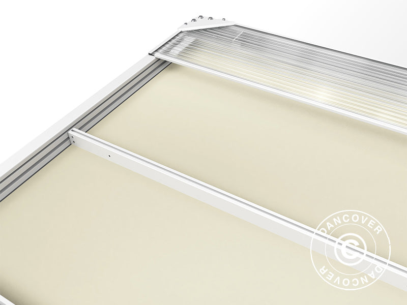 Pergola pavillon San Fernando, 4x3m, Hvid/Beige