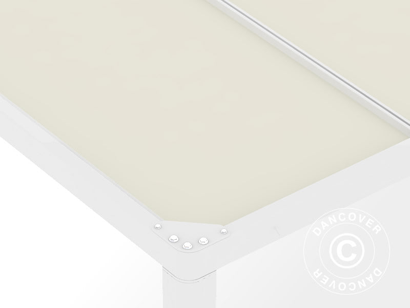 Pergola pavillon San Fernando, 4x4m, Hvid/Beige