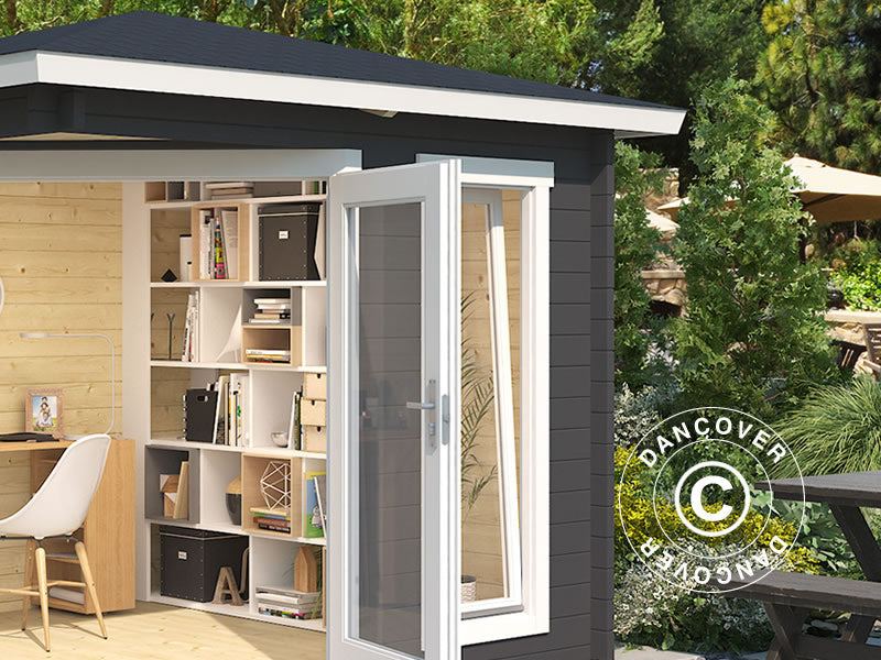 Havepavillon i træ Brittany, 2,4x2,4x2,41m, 40mm, Mørkegrå