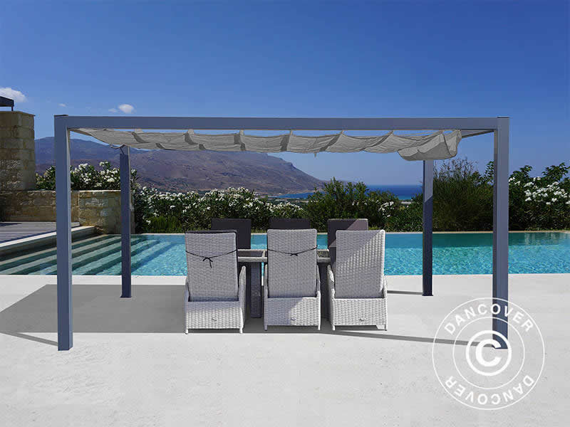 Pergola pavillon 3,19x4,19m, Antracit/Antracit