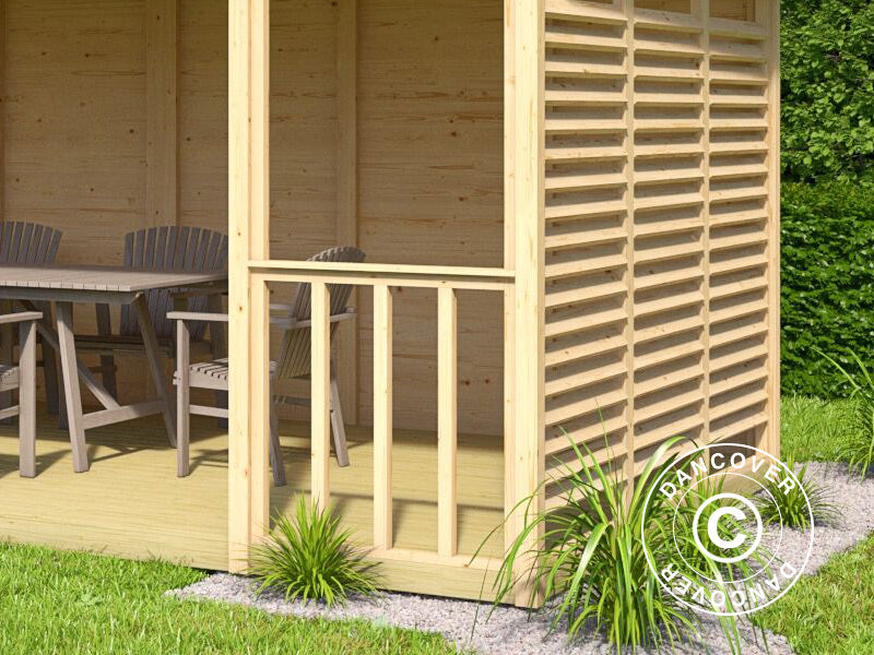 Havepavillon i træ Sion, 5,6x2,84x2,64m, 15,9m², Natur