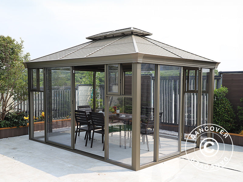 Pavillon San Bruno m/polycarbonat, 3x4m, Messing