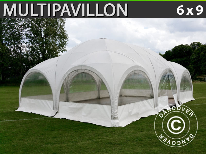 Partytelt Multipavillon 6x9m, Hvid