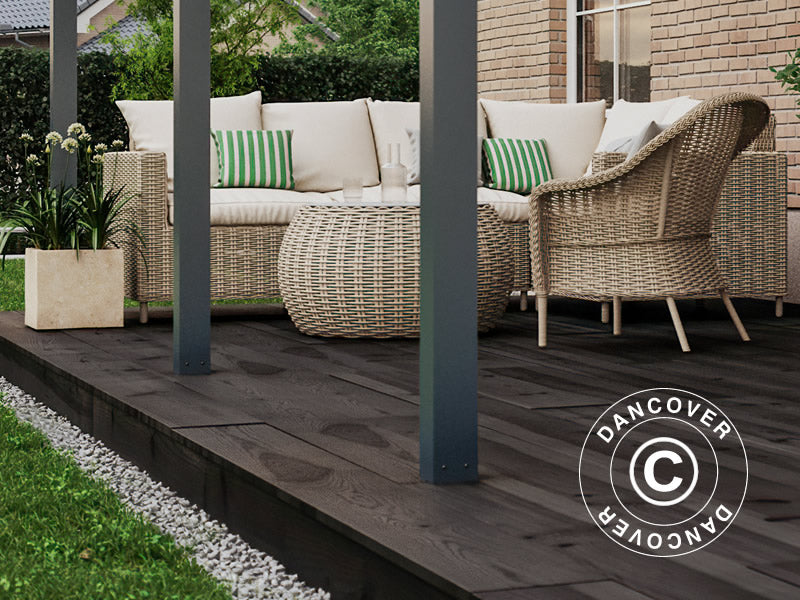 Terrasseoverdækning Easy m/glastag, 3x5m, Antracit