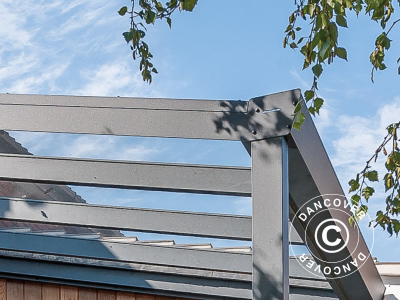 Terrasseoverdækning Expert m/Glastag, 4x6m, Antracit