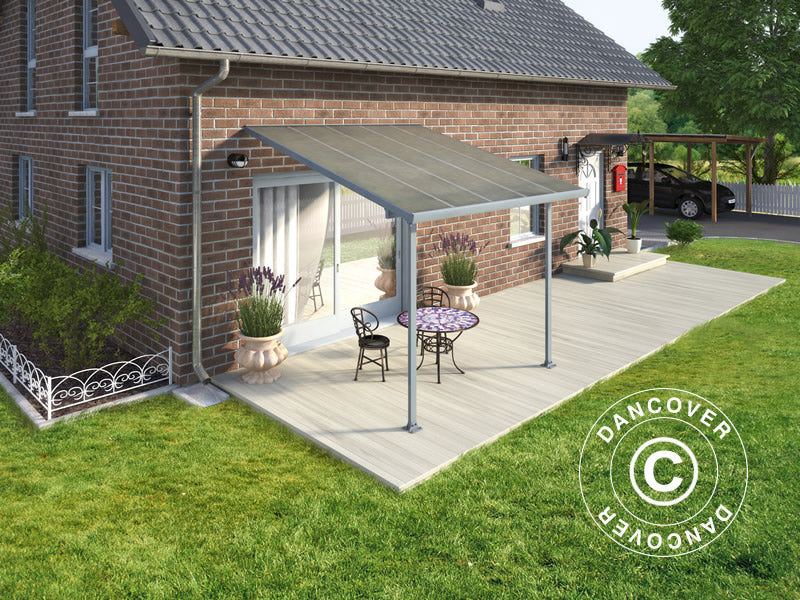 Terrasseoverdækning Feria, Palram/Canopia, 3x3,05m, Grå