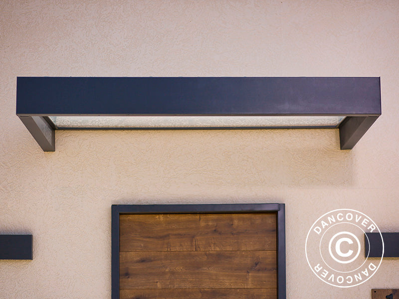 Baldakin Sophia 1600, Palram/Canopia, 0,95x1,6x0,17m, Mørkegrå/transparent