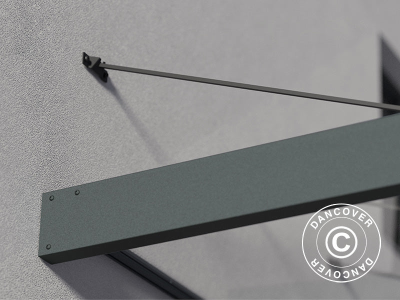 Baldakin Sophia XL 4000, Palram/Canopia, 1,40x3,79x0,17m, Mørkegrå/transparent