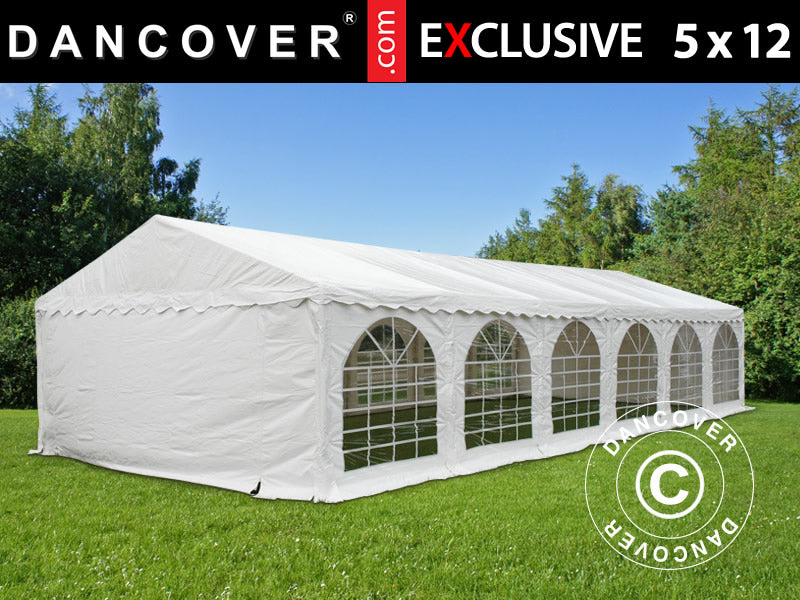 Partytelt Exclusive 5x12m PVC 900, Hvid
