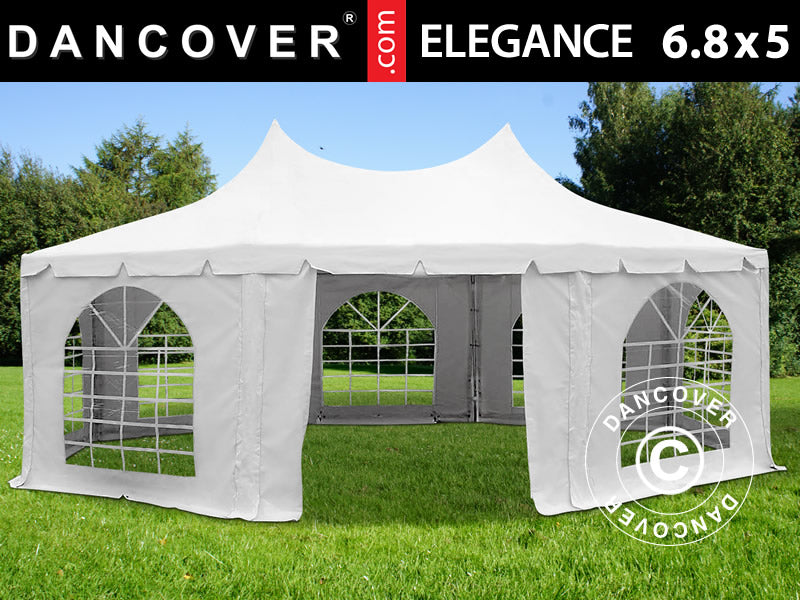 Partytelt Elegance PRO, ottekantet 6,8x5m, PVC