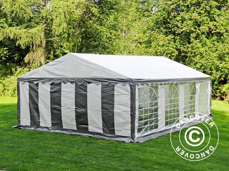 Partytelt PLUS 5x8m PE 700, Grå/Hvid