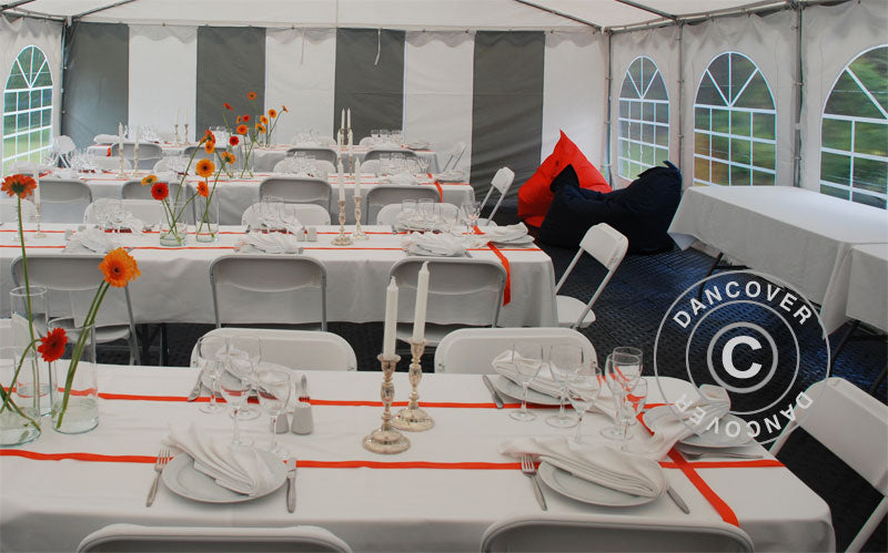 Partytelt, Exclusive CombiTents® 900 6x12m, 4-i-1, Grå/Hvid