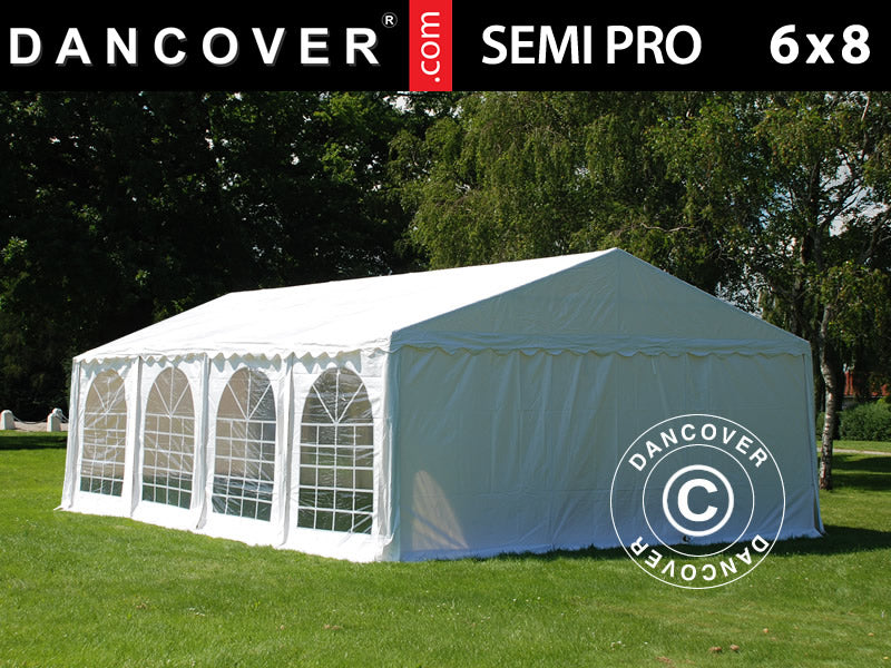 Partytelt SEMI PRO Plus 6x8m PVC 900, Hvid
