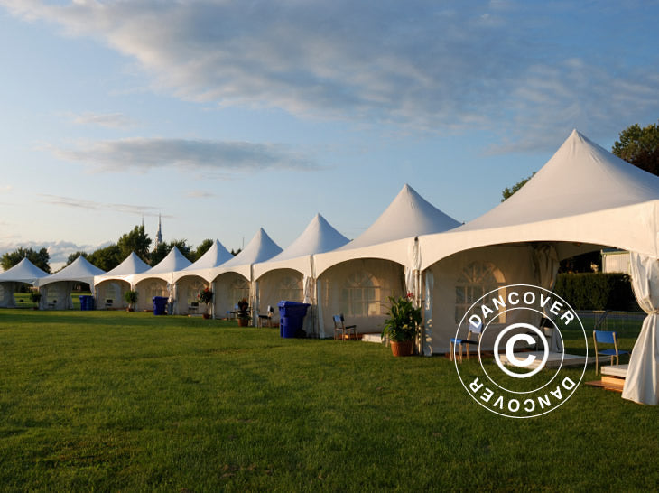 Pagodetelt PartyZone 4x4m, PVC, Hvid