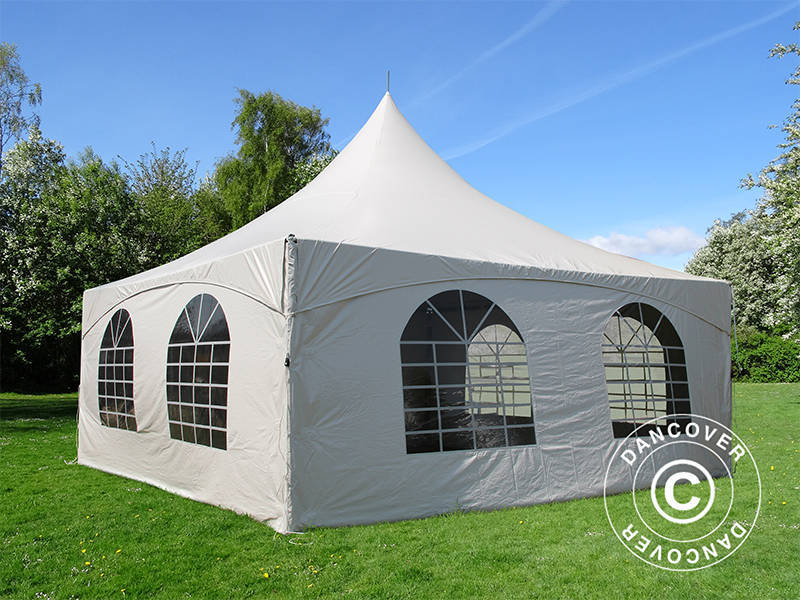 Pagodetelt PartyZone 6x6m, PVC, Hvid