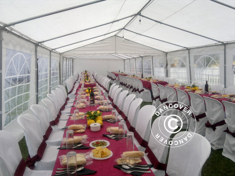Partytelt PLUS 5x10m PE 700, Hvid + Bundramme