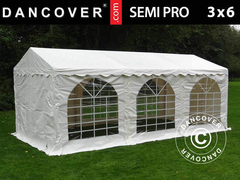 Partytelt SEMI PRO Plus 3x6m PVC 900, Hvid