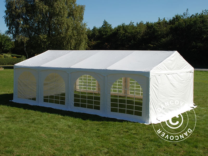 Partytelt Original 4x8m PVC 900, "Arched", Hvid