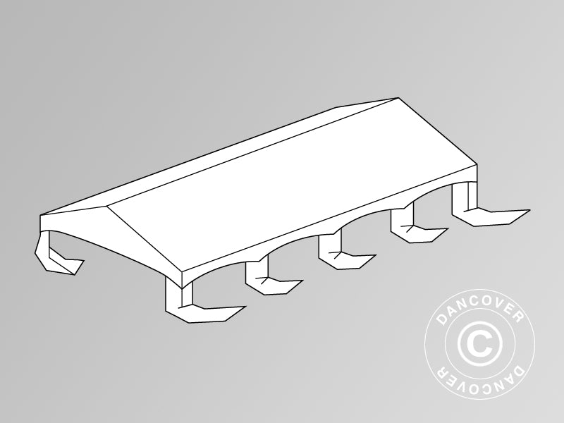Tagdug til Partytelt Original 5x8m PVC, "Arched", Hvid