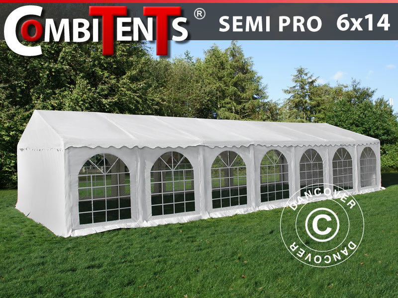 Partytelt, SEMI PRO Plus CombiTents® 900 6x14m, 5-i-1, Hvid
