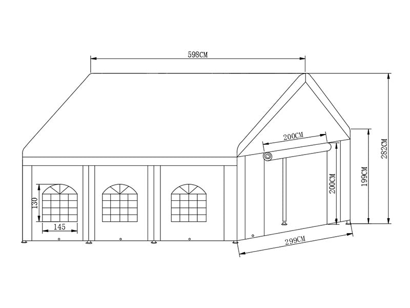 Partytelt Basic 3x6m PE 500, Hvid