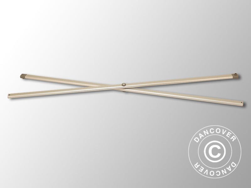 Komplet sektion af sakseramme, 1,5m, Gråt beslag