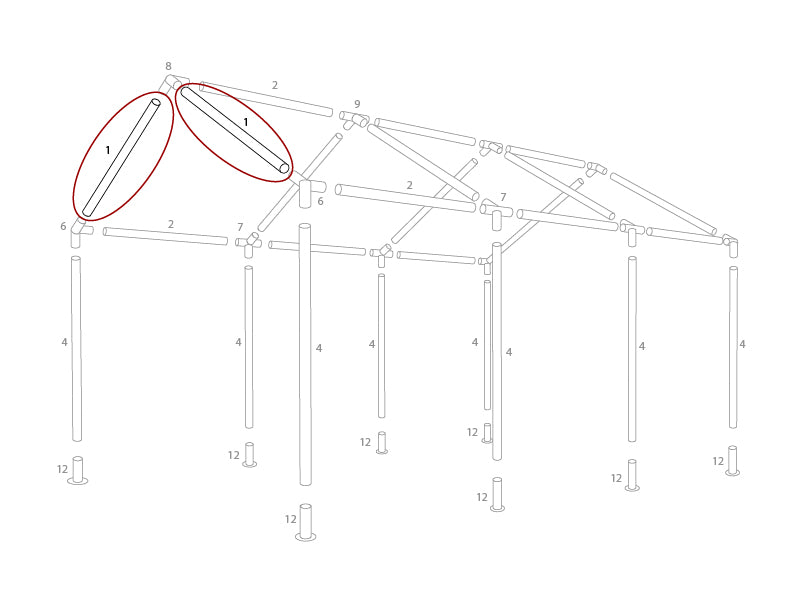 Tagrør, Ø38mm, 1410mm