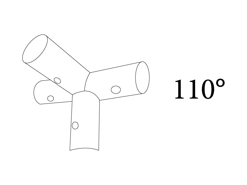 4-vejs samling, Ø42mm, 110°