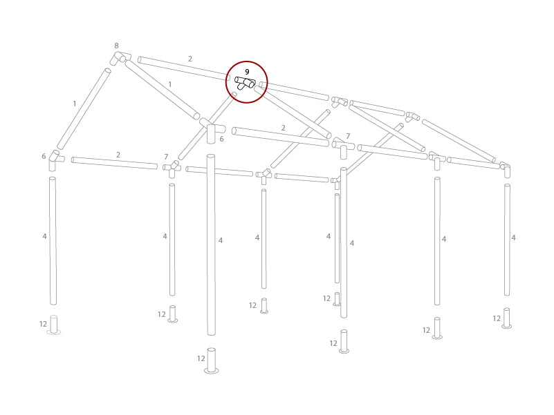 4-vejs samling, Ø42mm, 140°