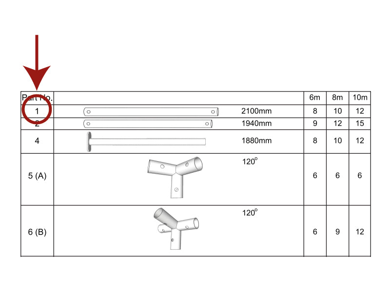 Tagrør, Ø38mm, 2100mm